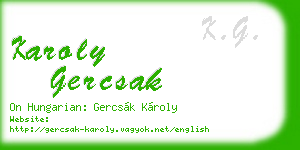 karoly gercsak business card