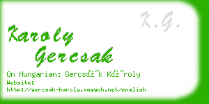 karoly gercsak business card